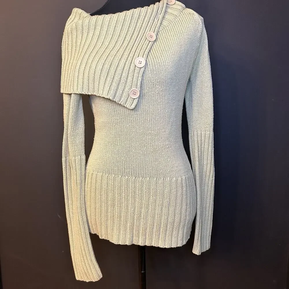 Y2K Chesley Knitted Off-the-shoulder Sweater with Buttons #Knitwear Size Small - Picture 1 of 5